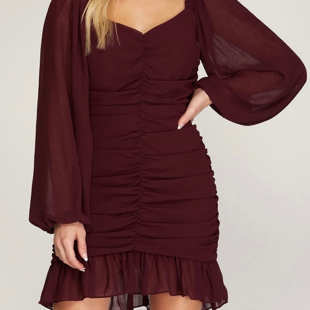 Long sleeve mini dress